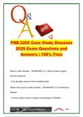 PNB 2265 Case Study Diseases 2026 Exam Questions and Answers &vert; Pathophysiology and Disease Management