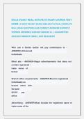 GOLD COAST REAL ESTATE 63 HOUR COURSE TEST &NewLine;EXAM &vert;&vert; MOST RECENT EXAM 2026-2027 ACTUAL COMPLETE &NewLine;REAL EXAM QUESTIONS AND CORRECT ANSWERS &lpar;EXPERTLY  &NewLine;VERIFIED ANSWERS&rpar; ALREADY GRADED A&plus; &vert; GUARANTEED &NewLine;SUCCESS&excl;&excl; NEWEST EXAM &vert; JUST RELEASED&excl;&excl;