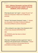CCLE - California Chiropractic Law Exam ACTUAL &NewLine;VERIFIED QUESTIONS AND CORRECT DETAILED &NewLine;ANSWERS LATEST UPDATE&period;pdf 