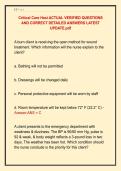 Critical Care Hesi ACTUAL VERIFIED QUESTIONS &NewLine;AND CORRECT DETAILED ANSWERS LATEST &NewLine;UPDATE&period;pdf