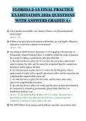 FLORIDA 2-15 FINAL PRACTICE&NewLine;EXAMINATION 2026 QUESTIONS&NewLine;WITH ANSWERS GRADED A
