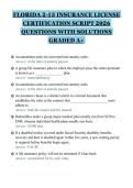 FLORIDA 2-15 INSURANCE LICENSE&NewLine;CERTIFICATION SCRIPT 2026&NewLine;QUESTIONS WITH SOLUTIONS&NewLine;GRADED A&plus;&NewLine;