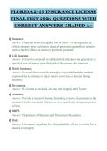 FLORIDA 2-15 INSURANCE LICENSE&NewLine;FINAL TEST 2026 QUESTIONS WITH&NewLine;CORRECT ANSWERS GRADED A&plus;