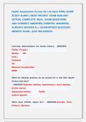 Health Assessment Across the Life Span FINAL EXAM &NewLine;STUDY GUIDE &vert;&vert; MOST RECENT  EXAM 2026-2027 &NewLine;ACTUAL COMPLETE  REAL  EXAM QUESTIONS            &NewLine;AND CORRECT ANSWERS &lpar;VERIFIED  ANSWERS&rpar; &NewLine;ALREADY GRADED A&plus; &vert; GUARANTEED SUCCESS&excl;&excl; &NewLine;NEWEST EXAM &vert; JUST REL