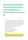 Missouri Mechanical Systems Auditor &NewLine;Exam Practice Questions And Correct &NewLine;Answers &lpar;Verified Answers&rpar; Plus &NewLine;Rationale 2026 Q&A&vert; Instant Download &NewLine;Pdf 