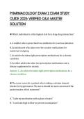 PHARMACOLOGY EXAM 2 EXAM STUDY&NewLine;GUIDE 2026 VERIFIED Q&A MASTER&NewLine;SOLUTION