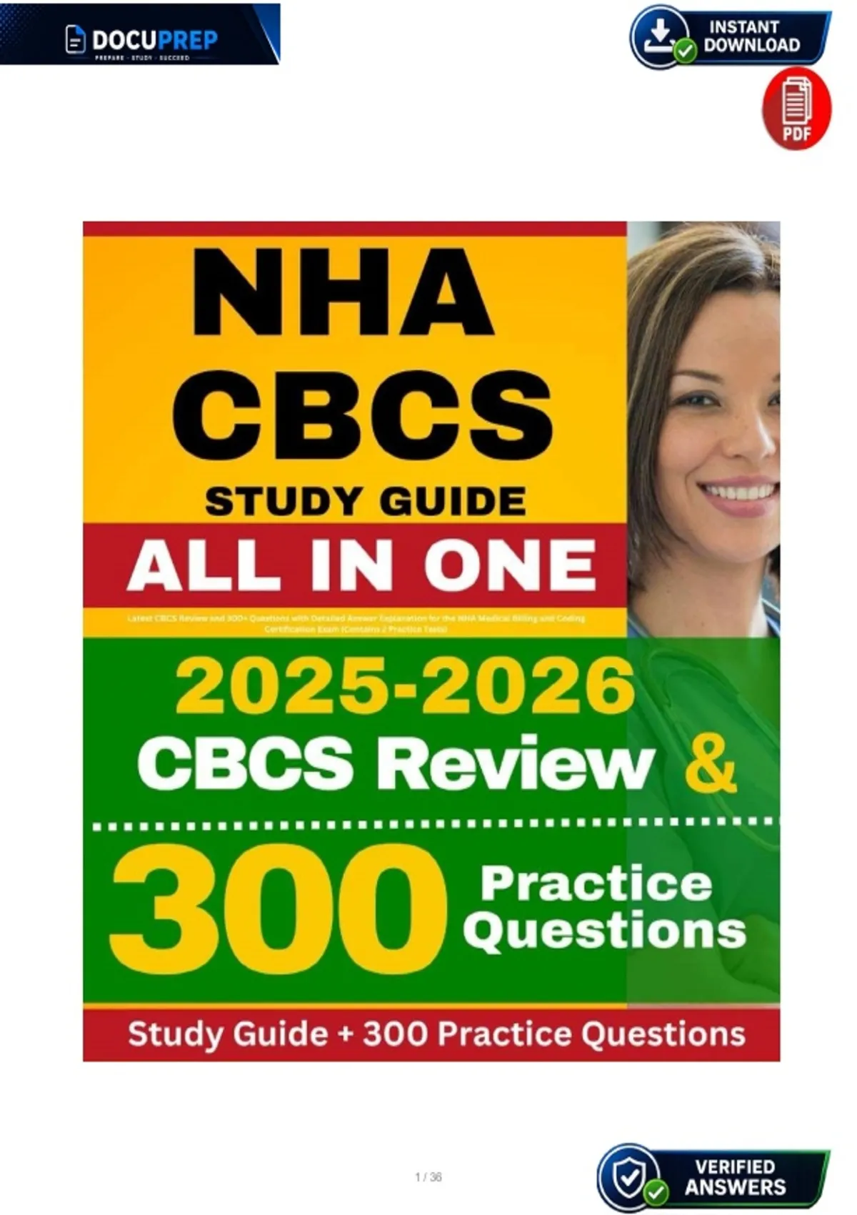 NHA CBCS Study Guide 2025–2026 | 300 Practice Questions + Review - NHA CBCS - Stuvia US