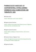 PHARMACOLOGY MADE EASY 4&period;0&NewLine;GASTROINTESTINAL SYSTEM LEARNING&NewLine;WORKBOOK 2026 GI MEDICATIONS AND&NewLine;THERAPEUTIC USES