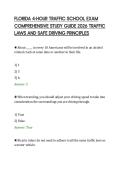 FLORIDA 4-HOUR TRAFFIC SCHOOL EXAM&NewLine;COMPREHENSIVE STUDY GUIDE 2026 TRAFFIC&NewLine;LAWS AND SAFE DRIVING PRINCIPLES