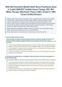 NSG526&sol; NSG 526 Exam 2 &lpar;Latest 2026&sol;2027 Update&rpar; &vert; Complete Exam Questions with Verified Answers and Detailed Rationales &vert; Group Therapy&comma; CBT&comma; RET&comma; Milieu Therapy&comma; Attachment Theory&comma; Operant Conditioning &vert; A&plus; Graded &vert; Wilkes University