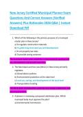 New Jersey Certified Municipal Planner Exam &NewLine;Questions And Correct Answers &lpar;Verified &NewLine;Answers&rpar; Plus Rationales 2026 Q&A &vert; Instant &NewLine;Download Pdf