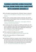 FLORIDA ASSISTED LIVING FACILITIES&NewLine;ACTUAL EXAM PAPER 2026 QUESTIONS&NewLine;WITH ANSWERS GRADED A&plus;