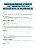 FLORIDA ASSISTED LIVING FACILITIES&NewLine;PRACTICE EXAMINATION 2026&NewLine;QUESTIONS WITH ANSWERS GRADED A&plus;