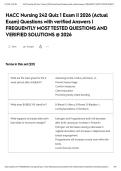 HACC Nursing 242 Quiz 1 Exam &vert;&vert; 2026 &lpar;Actual Exam&rpar; Questions with verified Answers &vert; FREQUENTLY MOST TESTED QUESTIONS AND VERIFIED SOLUTIONS &commat; 2026&NewLine;&NewLine;