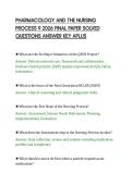 PHARMACOLOGY AND THE NURSING&NewLine;PROCESS 9 2026 FINAL PAPER SOLVED&NewLine;QUESTIONS ANSWER KEY APLUS