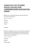 PHARMACOLOGY AND THE NURSING&NewLine;PROCESS 9 2026 MOCK PAPER&NewLine;COMPREHENSIVE REVIEW NOTES ANALYTICAL&NewLine;SUMMARY