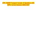 ATPL SARON Transport Canada 15 Questions with &NewLine;100&percnt; Correct Answers 2026&sol;2027