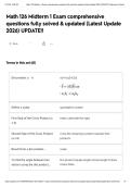 Math 126 Midterm 1 Exam comprehensive questions fully solved & updated &lpar;Latest Update 2026&rpar; UPDATE&excl;&excl;&NewLine;&NewLine;