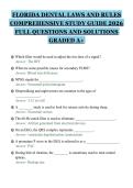FLORIDA DENTAL LAWS AND RULES&NewLine;COMPREHENSIVE STUDY GUIDE 2026&NewLine;FULL QUESTIONS AND SOLUTIONS&NewLine;GRADED A&plus;&NewLine;