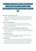FLORIDA DENTAL LAWS AND RULES&NewLine;PRACTICE EXAMINATION 2026&NewLine;QUESTIONS WITH ANSWERS GRADED&NewLine;A&plus;&NewLine;