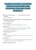 FLORIDA ELECTRICAL BUSINESS&NewLine;CERTIFICATION SCRIPT 2026&NewLine;QUESTIONS WITH SOLUTIONS&NewLine;GRADED A&plus;