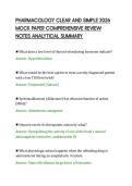 PHARMACOLOGY CLEAR AND SIMPLE 2026&NewLine;MOCK PAPER COMPREHENSIVE REVIEW&NewLine;NOTES ANALYTICAL SUMMARY