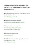 PHARMACOLOGY CLEAR AND SIMPLE 2026&NewLine;PRACTICE TEST PACK COMPLETE SOLUTIONS&NewLine;VERIFIED INSIGHTS