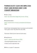 PHARMACOLOGY CLEAR AND SIMPLE 2026&NewLine;STUDY GUIDE REVISION SHEET CORE&NewLine;CONCEPT BREAKDOWN