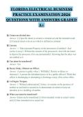FLORIDA ELECTRICAL BUSINESS&NewLine;PRACTICE EXAMINATION 2026&NewLine;QUESTIONS WITH ANSWERS GRADED&NewLine;A&plus;