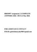 HRIOP87 Assignment 2 &lpar;COMPLETE ANSWERS&rpar; 2026 - DUE 22 May 2026