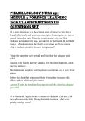 PHARMACOLOGY NURS 251&NewLine;MODULE 3 PORTAGE LEARNING&NewLine;2026 EXAM SCRIPT SOLVED&NewLine;QUESTIONS SET