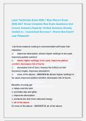 Laser Technician Exam 2026 &vert;&vert; Most Recent Exam          &NewLine;2026-2027 Actual Complete Real Exam Questions And &NewLine;Correct Answers &lpar;Expertly Verified Answers&rpar; Already &NewLine;Graded A&plus; &vert; Guaranteed Success&excl;&excl; &vert; Brand New Exam&excl;&excl; &NewLine;Just Released&excl;&excl;