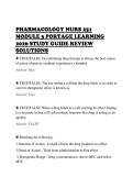 PHARMACOLOGY NURS 251&NewLine;MODULE 3 PORTAGE LEARNING&NewLine;2026 STUDY GUIDE REVIEW&NewLine;SOLUTIONS