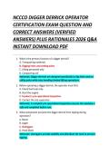NCCCO DIGGER DERRICK OPERATOR &NewLine;CERTIFICATION EXAM QUESTION AND &NewLine;CORRECT ANSWERS &lpar;VERIFIED &NewLine;ANSWERS&rpar; PLUS RATIONALES 2026 Q&A &NewLine;INSTANT DOWNLOAD PDF 