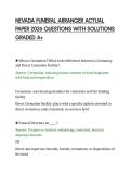 NEVADA FUNERAL ARRANGER ACTUAL&NewLine;PAPER 2026 QUESTIONS WITH SOLUTIONS&NewLine;GRADED A&plus;&NewLine;