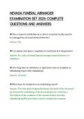 NEVADA FUNERAL ARRANGER&NewLine;EXAMINATION SET 2026 COMPLETE&NewLine;QUESTIONS AND ANSWERS&NewLine;