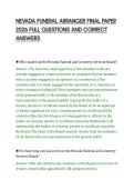 NEVADA FUNERAL ARRANGER FINAL PAPER&NewLine;2026 FULL QUESTIONS AND CORRECT&NewLine;ANSWERS&NewLine;