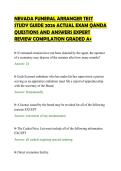 NEVADA FUNERAL ARRANGER TEST&NewLine;STUDY GUIDE 2026 ACTUAL EXAM QANDA&NewLine;QUESTIONS AND ANSWERS EXPERT&NewLine;REVIEW COMPILATION GRADED A&plus;