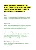 NEVADA FUNERAL ARRANGER TEST&NewLine;STUDY GUIDE 2026 ACTUAL EXAM SCRIPT&NewLine;QUESTIONS AND ANSWERS COMPLETE&NewLine;SOLUTIONS REVIEW GRADED A&plus;