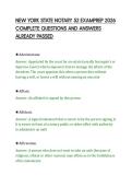 NEW YORK STATE NOTARY 52 EXAMPREP 2026&NewLine;COMPLETE QUESTIONS AND ANSWERS&NewLine;ALREADY PASSED&NewLine;