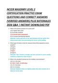 NCCER MASONRY LEVEL 2 &NewLine;CERTIFICATION PRACTICE EXAM &NewLine;QUESTIONS AND CORRECT ANSWERS &NewLine;&lpar;VERIFIED ANSWERS&rpar; PLUS RATIONALES &NewLine;2026 Q&A &vert; INSTANT DOWNLOAD PDF