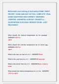 McDonalds crew training & food safety EXAM &vert;&vert; MOST &NewLine;RECENT  EXAM 2026-2027 ACTUAL COMPLETE  REAL  &NewLine;EXAM QUESTIONS AND CORRECT ANSWERS &NewLine;&lpar;VERIFIED  ANSWERS&rpar; ALREADY GRADED A&plus; &vert; &NewLine;GUARANTEED SUCCESS&excl;&excl; NEWEST EXAM &vert; JUST &NewLine;RELEASED&excl;&excl;
