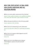 NEW YORK STATE NOTARY 52 FINAL PAPER&NewLine;2026 SOLVED QUESTIONS AND FULL&NewLine;SOLUTION UPDATED