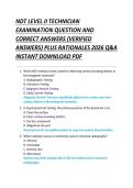 NDT LEVEL II TECHNICIAN &NewLine;EXAMINATION QUESTION AND &NewLine;CORRECT ANSWERS &lpar;VERIFIED &NewLine;ANSWERS&rpar; PLUS RATIONALES 2026 Q&A &NewLine;INSTANT DOWNLOAD PDF 