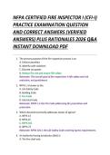NFPA CERTIFIED FIRE INSPECTOR I &lpar;CFI-I&rpar; &NewLine;PRACTICE EXAMINATION QUESTION &NewLine;AND CORRECT ANSWERS &lpar;VERIFIED &NewLine;ANSWERS&rpar; PLUS RATIONALES 2026 Q&A &NewLine;INSTANT DOWNLOAD PDF 