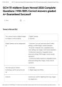 GCM 111 midterm Exam Newest 2026 Complete Questions &vert; With 100&percnt; Correct Answers graded A&plus; Guaranteed Success&excl;&excl;&NewLine;&NewLine;