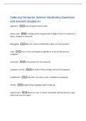 Code&period;org Computer Science Vocabulary Questions&NewLine;and answers Graded A&plus;