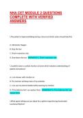 NHA CET MODULE 2 QUESTIONS COMPLETE WITH VERIFIED ANSWERS &vert; VERIFIED EXAM QUESTIONS