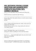 NSC DEFENSIVE DRIVING COURSE QUESTIONS AND ANSWERS WITH COMPLETE SOLUTIONS 100&percnt; CORRECT RATED A&plus;