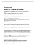Business Law&NewLine;MGMT 321 Question and answers